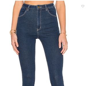 High waisted stretchy blue denim jeans by Rolla's
